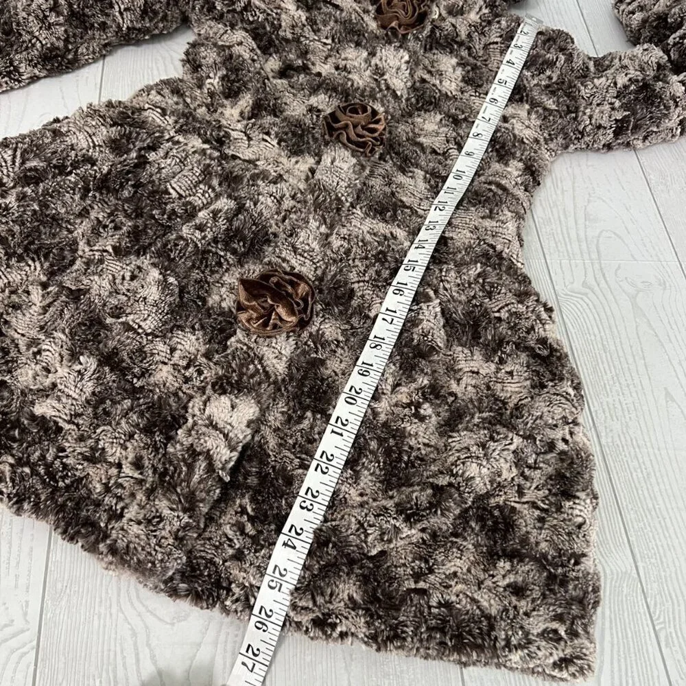 Widgeon Brown Triple Rosette Hooded Coat